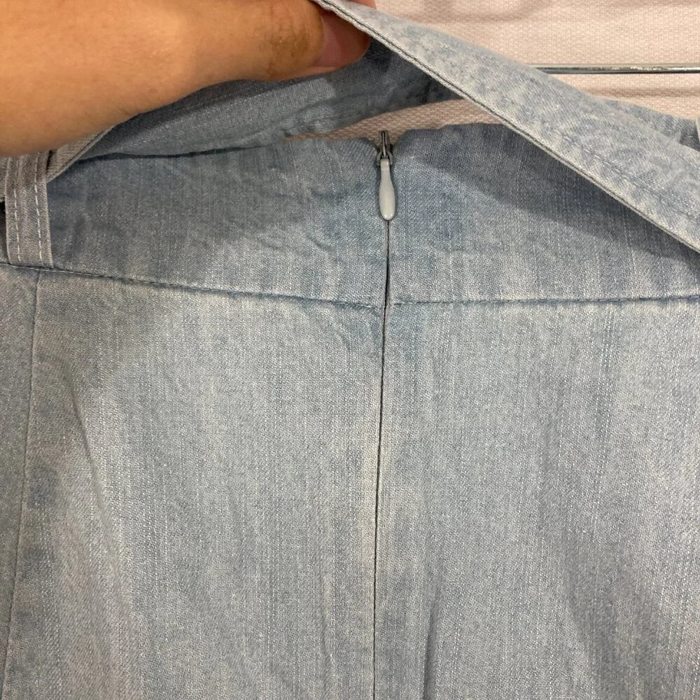 New Eloquii Light Blue Cargo Belted Back‎ Zip Mini Skirt size 16 Festival